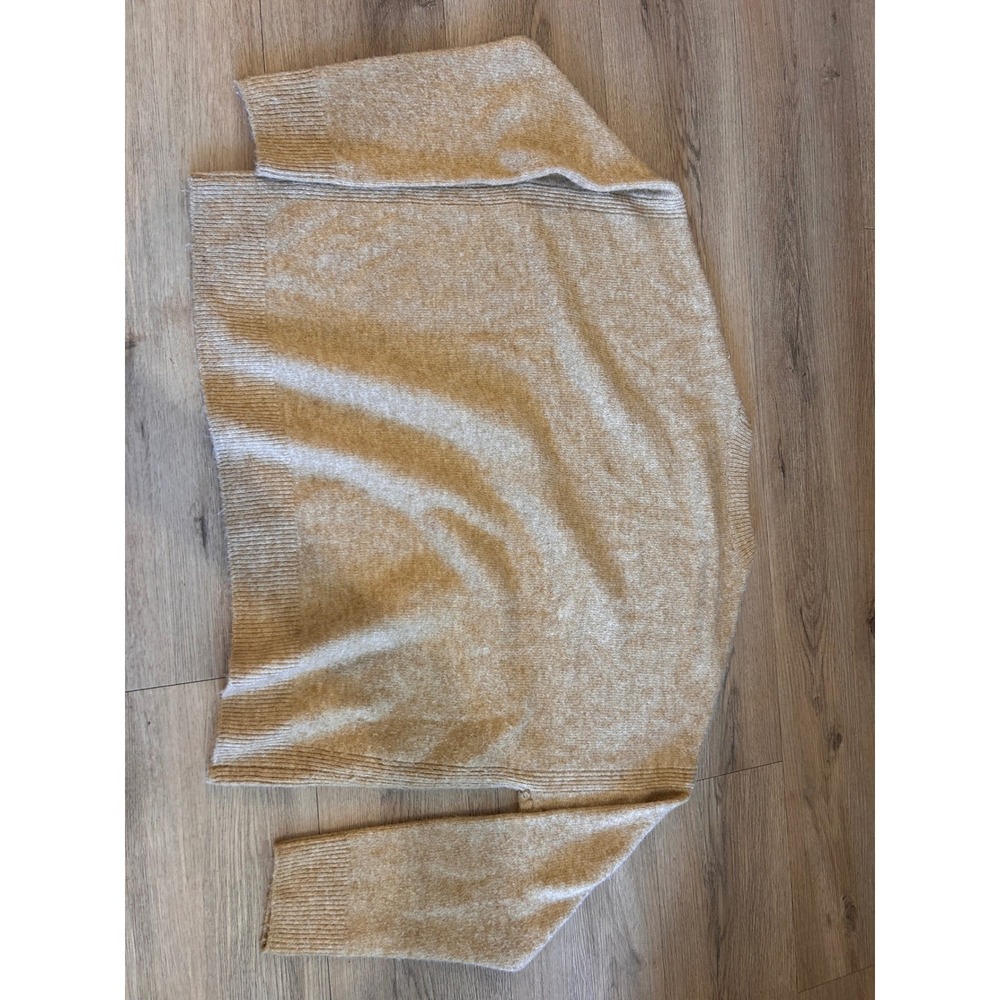 Vince Camuto Womens Tan Marled Crew Neck Ribbed Detail Pullover Sweater Medium - Picture 4 of 4